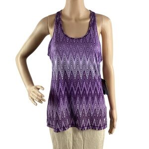 Nike Dri-FIT Racerback Training Tank Purple Chevron Print Size L